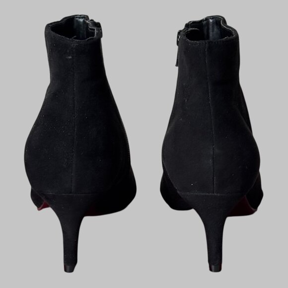NIB Aerosoles Epigram Black Suede Ankle Boot Woman's sz11 Kitten Heel - Picture 9 of 12
